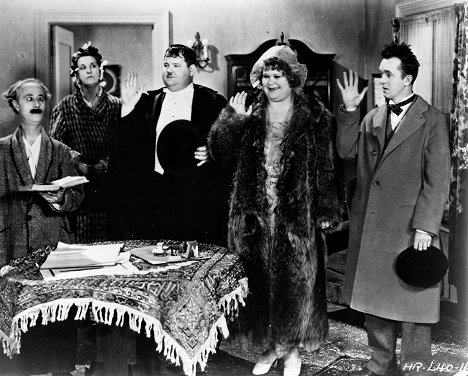 Ben Turpin, Oliver Hardy, Babe London, Stan Laurel
