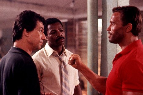 John McTiernan, Carl Weathers, Arnold Schwarzenegger - Predátor - Z nakrúcania