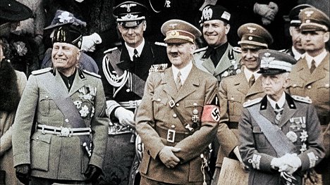 Benito Mussolini, Adolf Hitler, Joseph Goebbels, Rudolf Hess