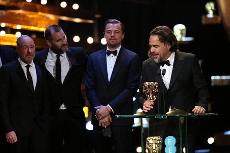 Steve Golin, Keith Redmon, Leonardo DiCaprio, Alejandro González Iñárritu - The EE British Academy Film Awards 2016 - Z filmu