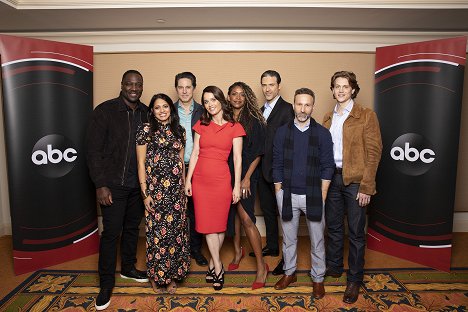The cast and executive producers of ABC’s “The Fix” addressed the press at the 2019 TCA Winter Press Tour, at The Langham Huntington, in Pasadena, California - Adewale Akinnuoye-Agbaje, Mouzam Makkar, Scott Cohen, Robin Tunney, Merrin Dungey, Adam Rayner, Breckin Meyer, Alex Saxon - The Fix - Z akcí