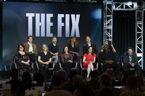 The cast and executive producers of ABC’s “The Fix” addressed the press at the 2019 TCA Winter Press Tour, at The Langham Huntington, in Pasadena, California - Alex Saxon, Breckin Meyer, Merrin Dungey, Adam Rayner, Robin Tunney, Adewale Akinnuoye-Agbaje, Mouzam Makkar, Scott Cohen