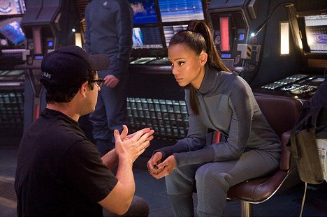 J.J. Abrams, Zoe Saldana - Star Trek - Z nakrúcania