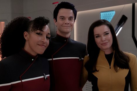 Tawny Newsome, Jack Quaid, Rebecca Romijn - Star Trek: Podivné nové světy - Tamhleti staří vědci - Z natáčení