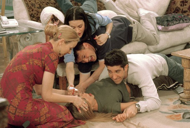 Přátelé - Joeyho velká šance - Z filmu - Lisa Kudrow, Courteney Cox, Matthew Perry, Jennifer Aniston, David Schwimmer