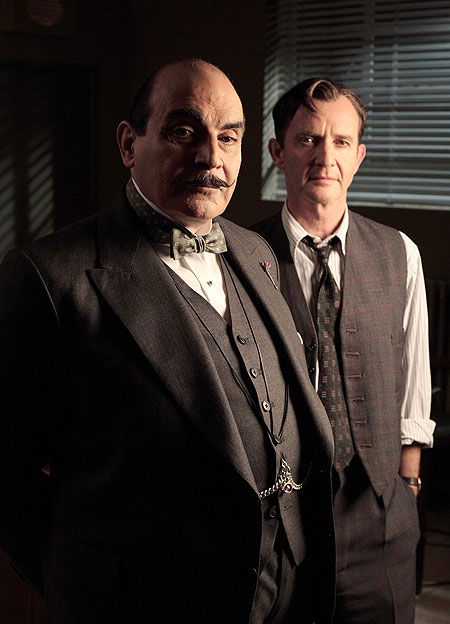 Agatha Christie's Poirot - Kočka mezi holuby - Z filmu - David Suchet, Anton Lesser