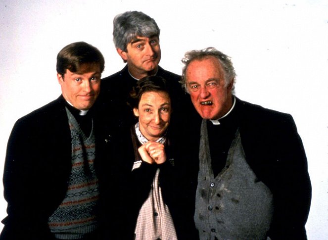 Ardal O'Hanlon, Dermot Morgan, Pauline McLynn, Frank Kelly