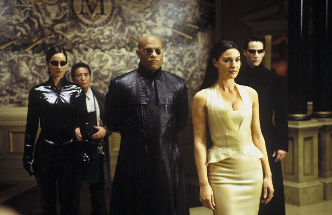 Matrix Reloaded - Z filmu - Carrie-Anne Moss, Randall Duk Kim, Laurence Fishburne, Monica Bellucci, Keanu Reeves