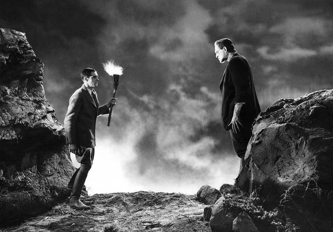 Frankenstein - Z filmu - Colin Clive, Boris Karloff