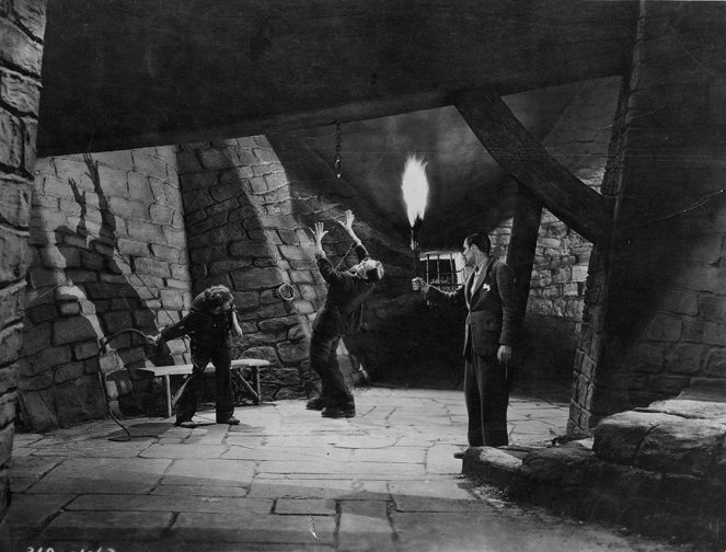 Frankenstein - Z filmu - Dwight Frye, Boris Karloff, Colin Clive