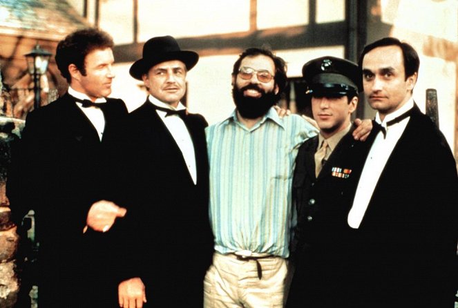 Kmotr - Z natáčení - James Caan, Marlon Brando, Francis Ford Coppola, Al Pacino, John Cazale