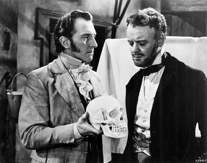 Frankensteinova kletba - Z filmu - Peter Cushing, Robert Urquhart