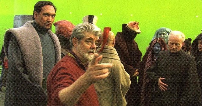 Star Wars: Epizoda III - Pomsta Sithů - Z natáčení - Jimmy Smits, George Lucas, Ian McDiarmid