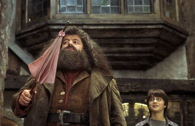 Harry Potter a Kámen mudrců - Z filmu - Robbie Coltrane, Daniel Radcliffe