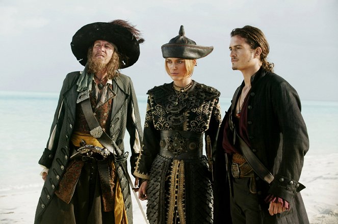 Piráti z Karibiku: Na konci světa - Z filmu - Geoffrey Rush, Keira Knightley, Orlando Bloom