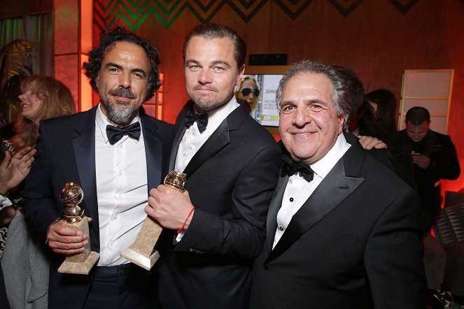 Zlatý Glóbus 2016 - Z filmu - Alejandro González Iñárritu, Leonardo DiCaprio, James Gianopulos