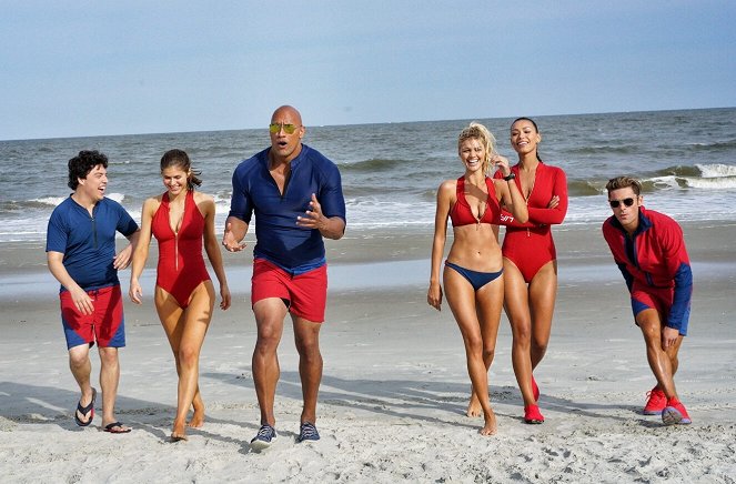 Jon Bass, Alexandra Daddario, Dwayne Johnson, Kelly Rohrbach, Ilfenesh Hadera, Zac Efron