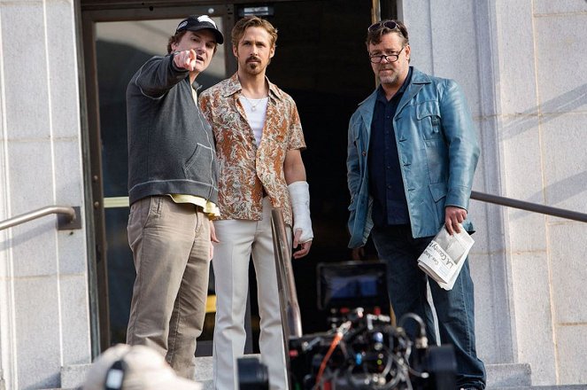Správní chlapi - Z natáčení - Shane Black, Ryan Gosling, Russell Crowe