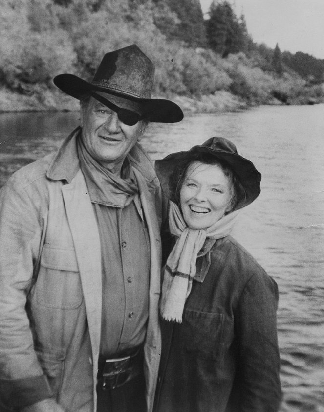 Rooster Cogburn - Z natáčení - John Wayne, Katharine Hepburn