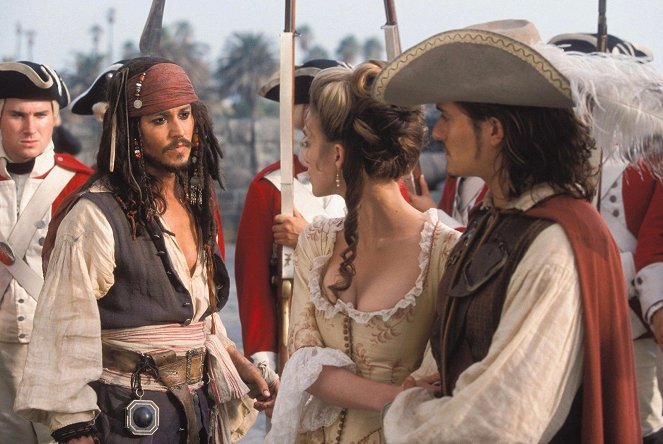 Piráti z Karibiku: Prokletí Černé perly - Z filmu - Johnny Depp, Keira Knightley, Orlando Bloom