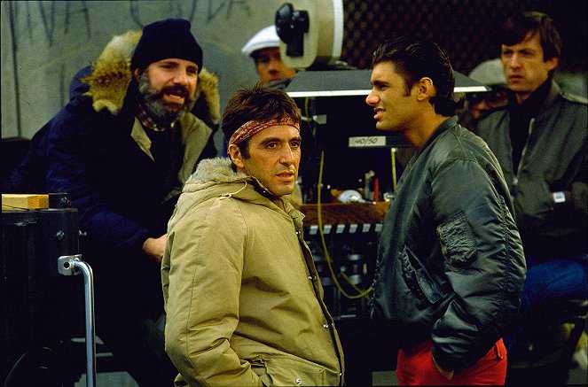 Zjizvená tvář - Z natáčení - Brian De Palma, Al Pacino, Steven Bauer