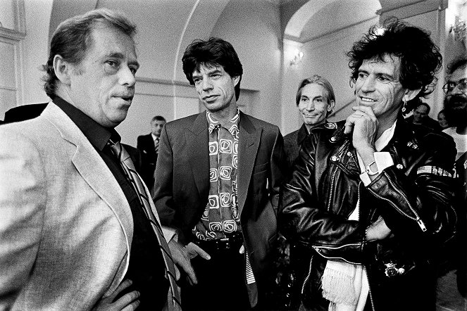 Svoboda a rock - Z filmu - Václav Havel, Mick Jagger, Charlie Watts, Keith Richards