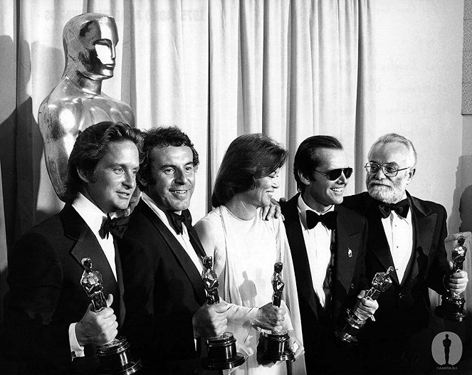 The 48th Annual Academy Awards - Z filmu - Michael Douglas, Miloš Forman, Louise Fletcher, Jack Nicholson, Saul Zaentz