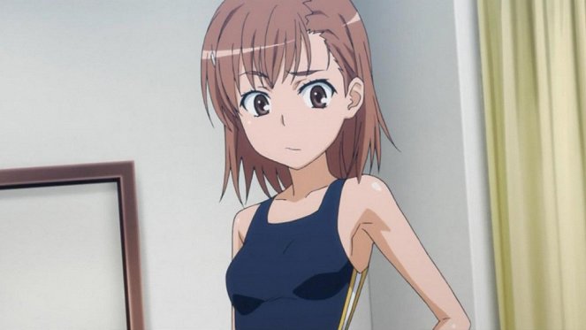 Toaru kagaku no Railgun - Bikini postavu rozdělují na dvě části, ale celkové plavky ukážou celou figuru, takže štíhlým sluší - Z filmu