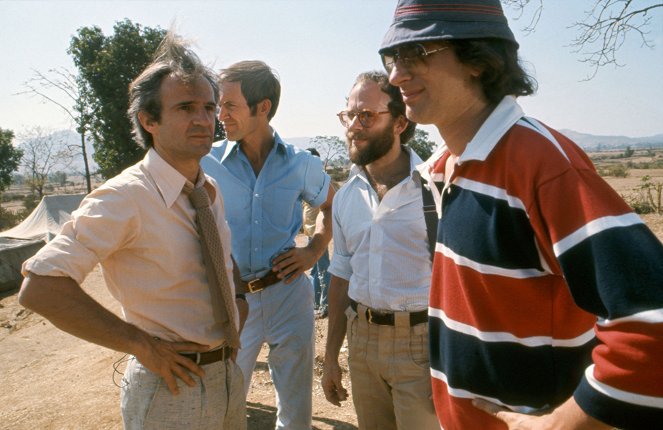 Blízká setkání třetího druhu - Z natáčení - François Truffaut, Lance Henriksen, Bob Balaban, Steven Spielberg