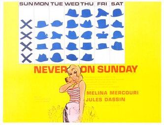 Nikdy v neděli - Plakáty