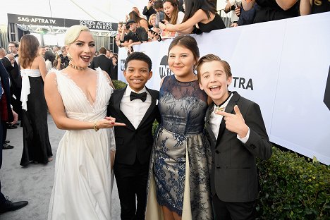 Lady Gaga, Lonnie Chavis, Mackenzie Hancsicsak, and Parker Bates attend the 25th Annual Screen Actors Guild Awards at The Shrine Auditorium on January 27, 2019 in Los Angeles, California - Lady Gaga, Lonnie Chavis, Parker Bates - Events