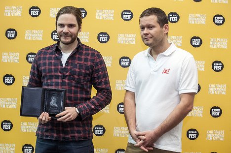 Daniel Brühl receiving a CSFD.cz AWARD at "International Film Festival Prague – FEBIOFEST" on March 2016 - Daniel Brühl, Martin Pomothy - Events