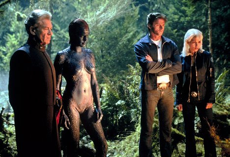 Ian McKellen, Rebecca Romijn, Hugh Jackman, Halle Berry - X-Men 2 - Van film