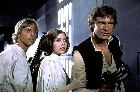Mark Hamill, Carrie Fisher, Harrison Ford - Hviezdne vojny IV - Nová nádej - Z filmu