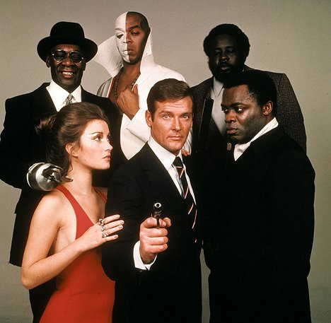 Julius Harris, Jane Seymour, Geoffrey Holder, Roger Moore, Yaphet Kotto - James Bond - Leben und sterben lassen - Werbefoto