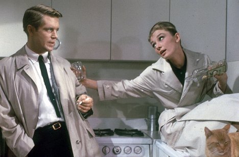 George Peppard, Audrey Hepburn, kocour Orangey - Snídaně u Tiffanyho - Z filmu