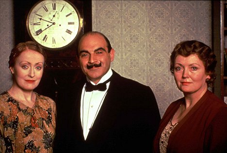 Pauline Moran, David Suchet, Sarah Badel - Agatha Christie: Poirot - Hickory Dickory Dock - Photos
