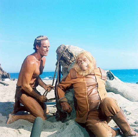 Charlton Heston, Maurice Evans - Planet der Affen - Filmfotos