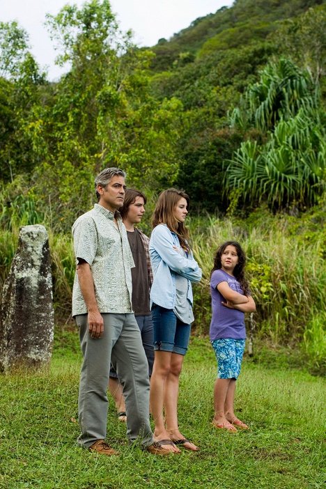 George Clooney, Nick Krause, Shailene Woodley, Amara Miller - The Descendants - Familie und andere Angelegenheiten - Filmfotos
