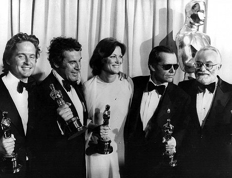 Michael Douglas, Miloš Forman, Louise Fletcher, Jack Nicholson, Saul Zaentz - Un vol au dessus d'un nid de coucou - Filmfotos