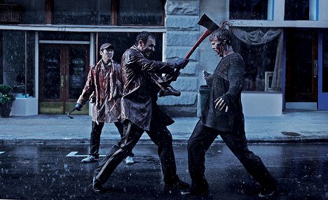 Steven Yeun, Andrew Lincoln - The Walking Dead - Guts - Van film