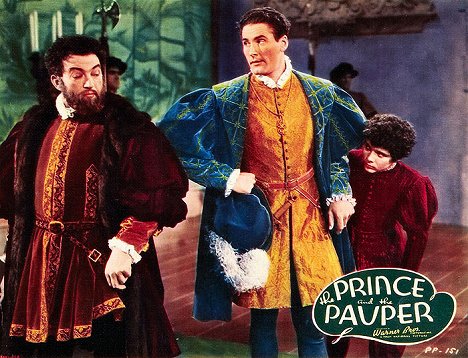 Claude Rains, Errol Flynn, Billy Mauch - The Prince and the Pauper - Cartões lobby