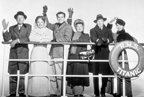 Clifton Webb, Barbara Stanwyck, Robert Wagner, Thelma Ritter, Richard Basehart, Audrey Dalton - Untergang der Titanic - Werbefoto