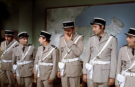 Michel Galabru, Louis de Funès, Jean Lefebvre, Christian Marin, Guy Grosso, Michel Modo - A csendőr nyugdíjban - Filmfotók