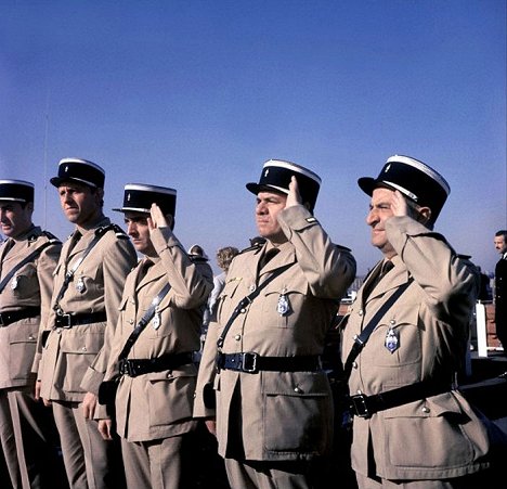 Christian Marin, Michel Modo, Michel Galabru, Louis de Funès - Der Gendarm vom Broadway - Filmfotos