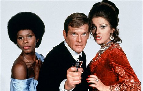 Gloria Hendry, Roger Moore, Jane Seymour - James Bond - Leben und sterben lassen - Werbefoto