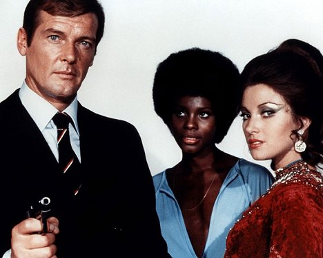 Roger Moore, Gloria Hendry, Jane Seymour - James Bond - Leben und sterben lassen - Werbefoto