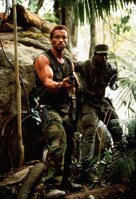 Arnold Schwarzenegger, Carl Weathers - Predator - Filmfotos