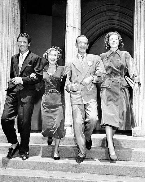 Peter Lawford, Jane Powell, Fred Astaire, Sarah Churchill - Királyi esküvő - Forgatási fotók