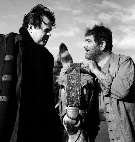 Orson Welles, Akim Tamiroff - Don Quijote de Orson Welles - Van de set